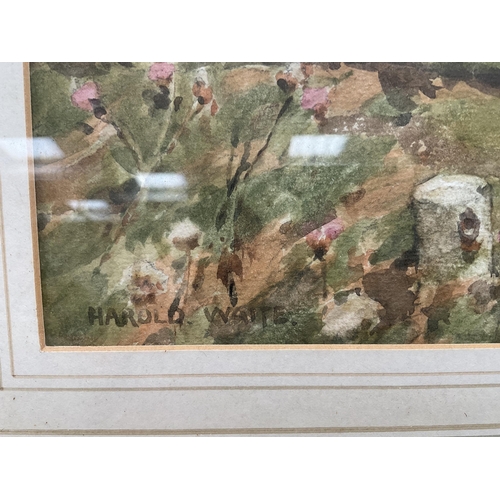 39 - FRAMED WATER COLOUR SIGNED HAROLD WAITE 20 X 24