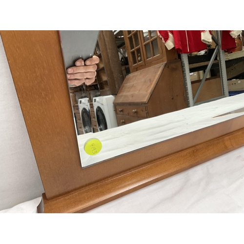 44 - PAIR OF MODERN FRAMED BEVEL EDGE WALL MIRRORS 29 X 21