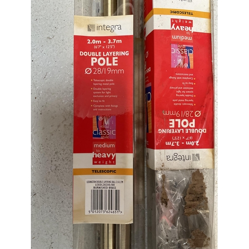 5 - 2 DOUBLE LAYERING CURTAIN POLES STILL IN PACKAGING