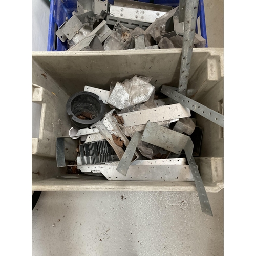 50 - 3 CRATES OF METAL JOIST HANGERS ETC