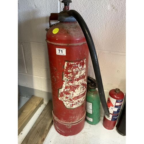 71 - QTY OF VINTAGE FIRE EXTINGUISHERS