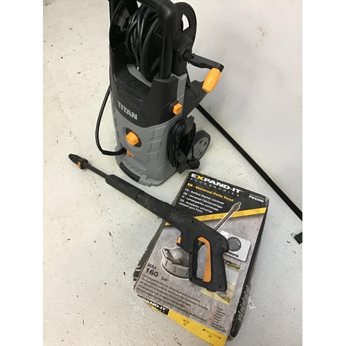 83 - TITAN PRESSURE WASHER COMPLETE WITH LANCE AND PATIO CLEANING BRUSH