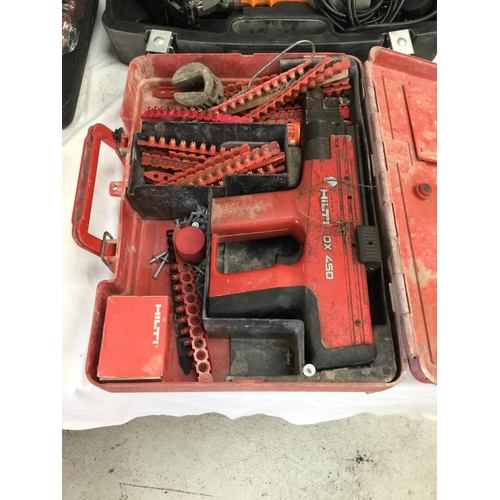 105 - QTY OF CASED TOOLS TO INCLUDE MAKITA POWER DRILL, 110 DRILL, ELECTRIC SAW, NAIL GUN ETC   *****MAKIT... 