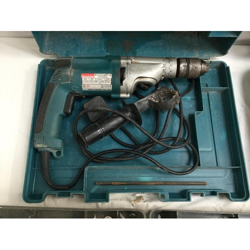 105 - QTY OF CASED TOOLS TO INCLUDE MAKITA POWER DRILL, 110 DRILL, ELECTRIC SAW, NAIL GUN ETC   *****MAKIT... 