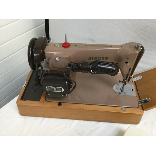 106 - 3 ELECTRIC SEWING MACHINES 2 CASED 1 NO CASE *******3RD ON PICTURE SEWING MACHINE WITHDRAWN DUE TO F... 