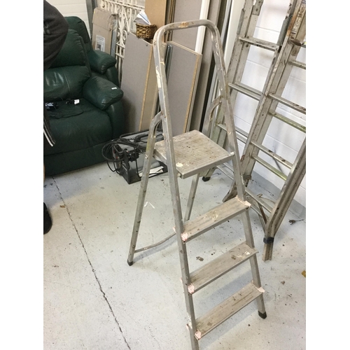 120 - 3 ALUMINIUM FOLDING LADDERS