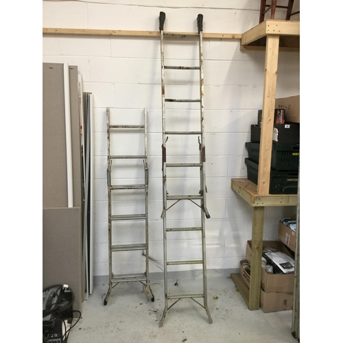 120 - 3 ALUMINIUM FOLDING LADDERS