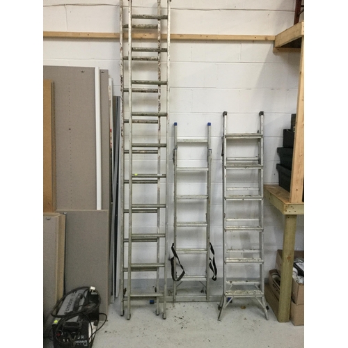 121 - 2 FOLDING ALUMINIUM LADDERS AND 2 OTHERS