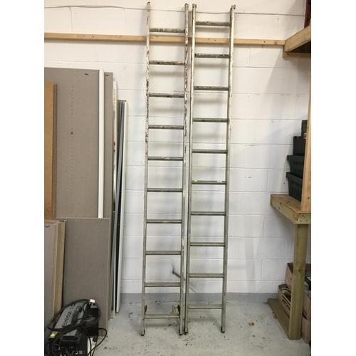 121 - 2 FOLDING ALUMINIUM LADDERS AND 2 OTHERS