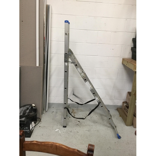 121 - 2 FOLDING ALUMINIUM LADDERS AND 2 OTHERS