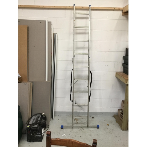 121 - 2 FOLDING ALUMINIUM LADDERS AND 2 OTHERS