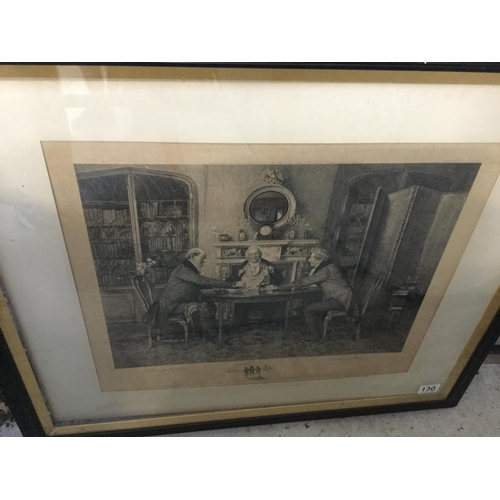 130 - VICTORIAN FRAMED ETCHING SIGNED TO MARGIN