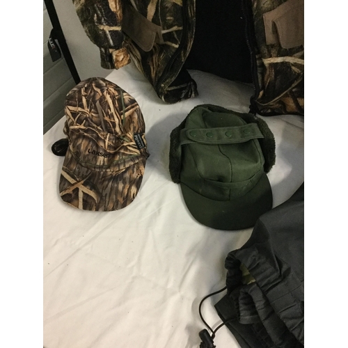 132 - BOX OF CAMOUFLAGE CLOTHING ETC