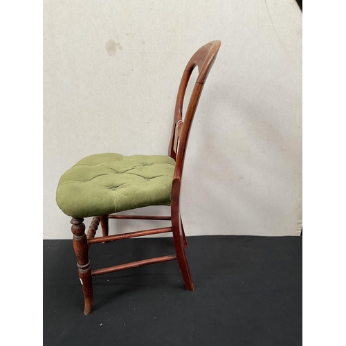 143 - VICTORIAN FARMHOUSE KITCHEN CHAIR AND A MAHOGANY CHAIR