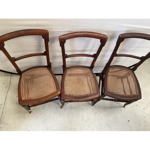 146 - 3 VICTORIAN MAHOGANY BEDROOM CHAIRS WITH BEGERE SEATS