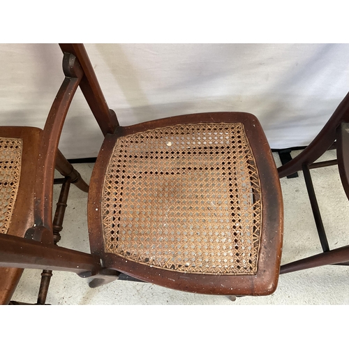 146 - 3 VICTORIAN MAHOGANY BEDROOM CHAIRS WITH BEGERE SEATS