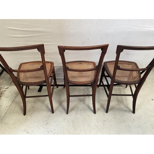 146 - 3 VICTORIAN MAHOGANY BEDROOM CHAIRS WITH BEGERE SEATS