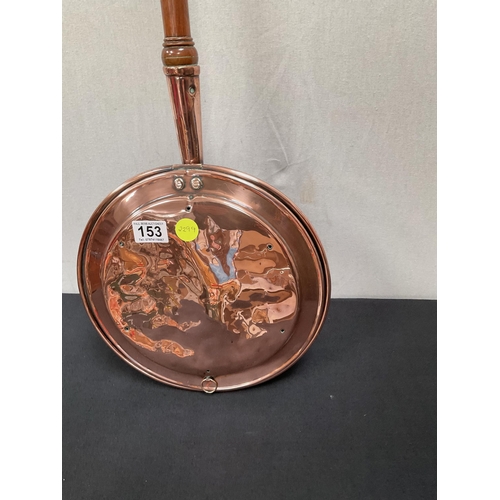 153 - GEORGIAN COPPER WARMING PAN DIA 12