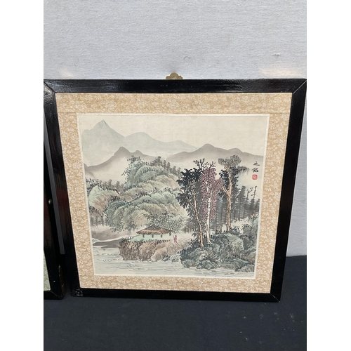 170 - PAIR OF CHINESE FRAMED INK PICTURES 16 X 16