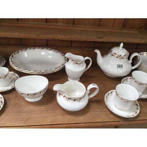 260 - ENGLISH BONE CHINA DINNER AND TEA SERVICE (55 PIECES)