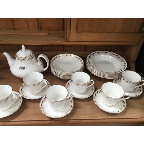 260 - ENGLISH BONE CHINA DINNER AND TEA SERVICE (55 PIECES)