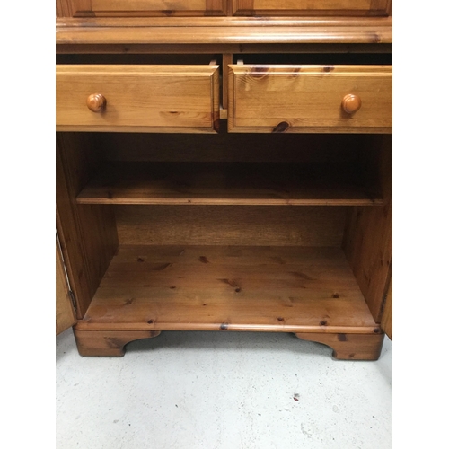 264 - MODERN PINE DUCAL GLAZED TOP DRESSER H 75