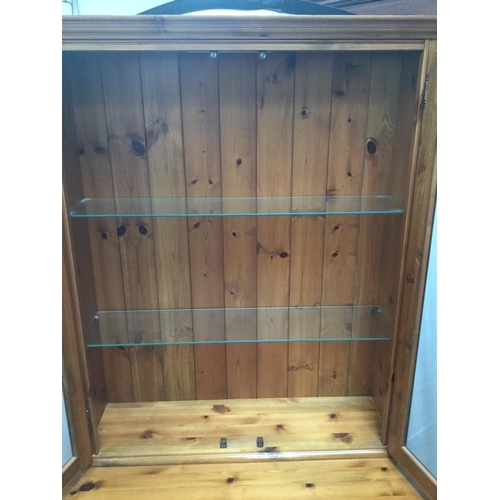 264 - MODERN PINE DUCAL GLAZED TOP DRESSER H 75