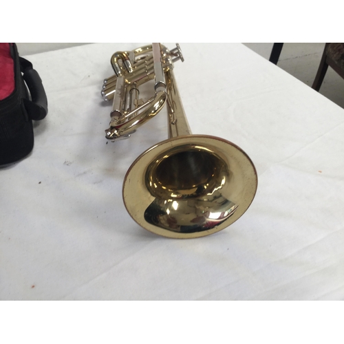 267 - CASED MILITARY TRUMPET (NO MOUTHPIECE) L 19