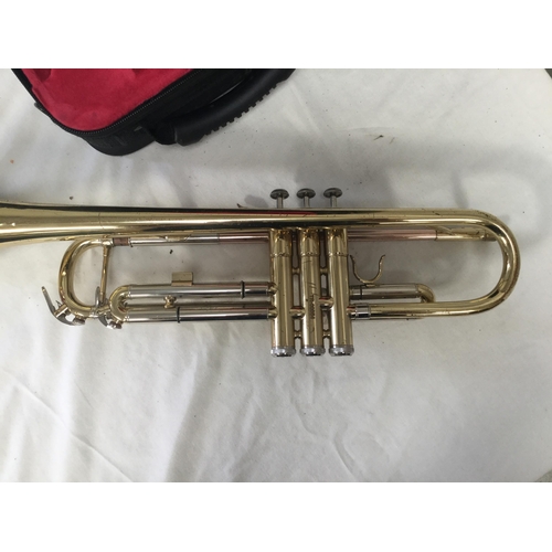 267 - CASED MILITARY TRUMPET (NO MOUTHPIECE) L 19