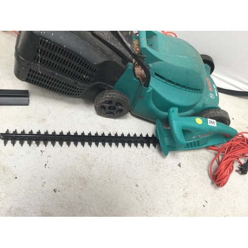 268 - BOSCH ELECTRIC MOWER AND HEDGE TRIMMER