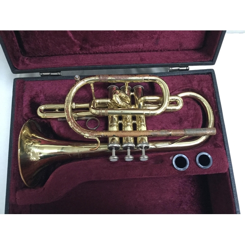 272 - MILITARY CASED TRUMPET NO MOUTHPIECE A/F