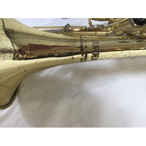 272 - MILITARY CASED TRUMPET NO MOUTHPIECE A/F