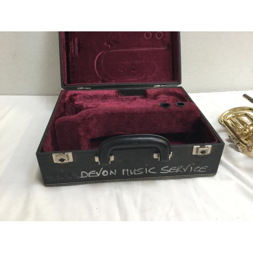 272 - MILITARY CASED TRUMPET NO MOUTHPIECE A/F