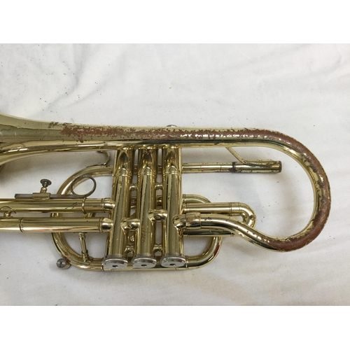 272 - MILITARY CASED TRUMPET NO MOUTHPIECE A/F