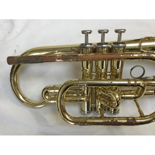 272 - MILITARY CASED TRUMPET NO MOUTHPIECE A/F