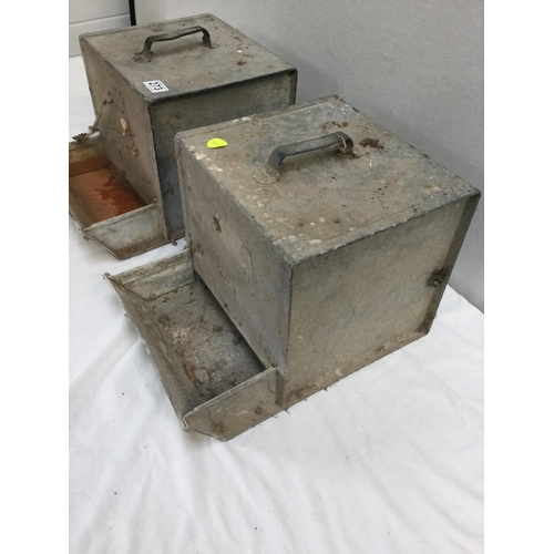 273 - 2 GALVANISED VINTAGE FEEDERS