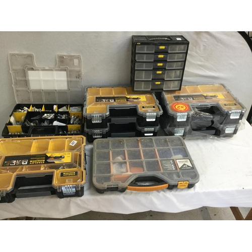 287 - 8 SCREW ORGANISER CASES INCLUDING STANLEY