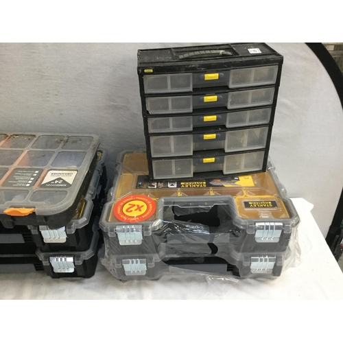 287 - 8 SCREW ORGANISER CASES INCLUDING STANLEY