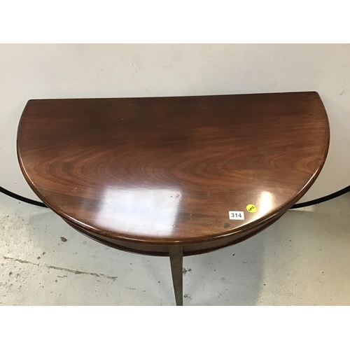 314 - GEORGIAN MAHOGANY D END TABLE H 28