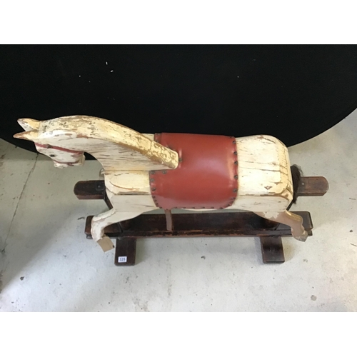 325 - VICTORIAN PAINTED ROCKING HORSE COMPLETE WITH SADDLE