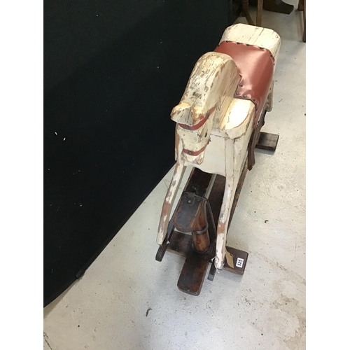 325 - VICTORIAN PAINTED ROCKING HORSE COMPLETE WITH SADDLE