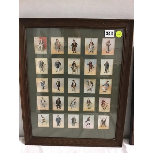 343 - 2 FRAMED CIGARETTE CARD COLLECTIONS