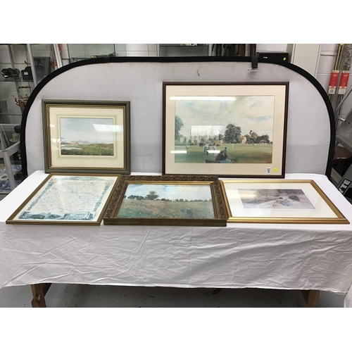 224 - 5 FRAMED PICTURES AND PRINTS