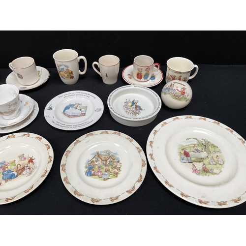 177 - QTY OF CHINA TO INCLUDE ROYAL DOULTON BUNNKINS, WEDGEWOOD, PINKY AND PERKY CHINA, ROYAL ALBERT ETC