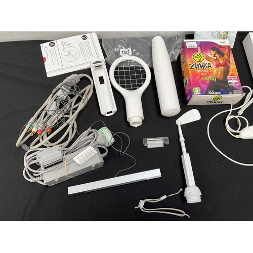 182 - NINTENDO WII WITH ASSESSORIES AND GAMES