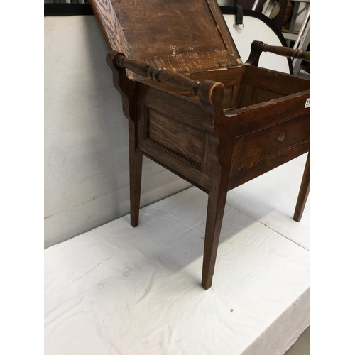 235 - EDWARDIAN UPHOLSTERED PIANO STOOL H 23