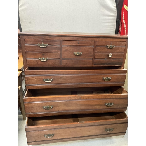 365 - EDWARDIAN MAHOGANY BEDROOM CHEST OF 8 DRAWERS TO INCLUDE A HAT DRAWER - H49