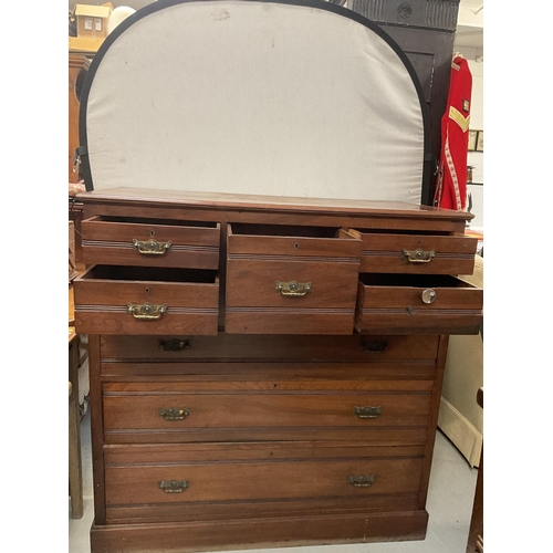 365 - EDWARDIAN MAHOGANY BEDROOM CHEST OF 8 DRAWERS TO INCLUDE A HAT DRAWER - H49