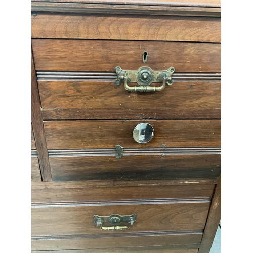 365 - EDWARDIAN MAHOGANY BEDROOM CHEST OF 8 DRAWERS TO INCLUDE A HAT DRAWER - H49