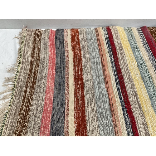 373 - BOX OF VINTAGE WOVEN RUGS ETC